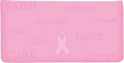 Hope for the Cure Pink Leather Checkbook Cover