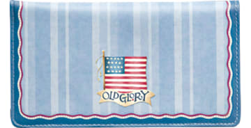 American Flag Blue Checkbook Cover