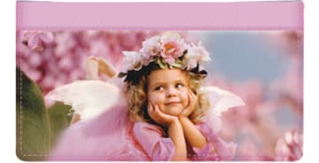 Angel Faces Pink Checkbook Cover - click to view product detail page