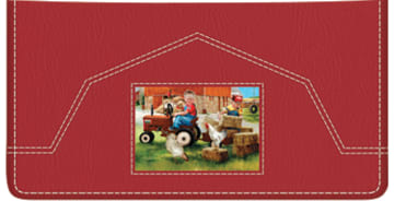 Farm Animals Red Checkbook Cover - click to view product detail page