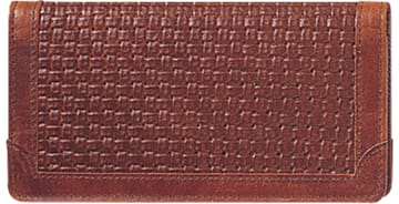 Woven Leather Checkbook Cover