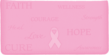 Hope for the Cure Pink Leather Checkbook Cover - click to view product detail page