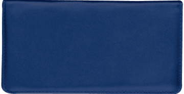 Navy Blue Leather Checkbook Cover