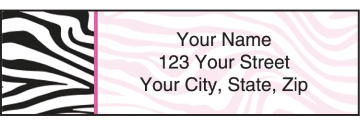 Neon Safari Zebra Print Address Labels
