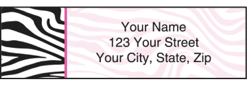 Neon Safari Zebra Print Address Labels - click to view product detail page