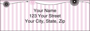 Pretty in Pink Pinstripe Address Labels - click to view product detail page