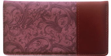 Burgundy Embossed Leather Checkbook Cover - click to view product detail page