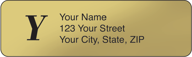 Gold Monogram Address Labels Roll of 250