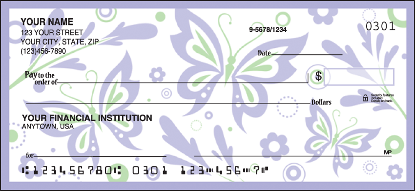 Paper Butterflies Animal Personal Checks – 1 Box – Duplicates
