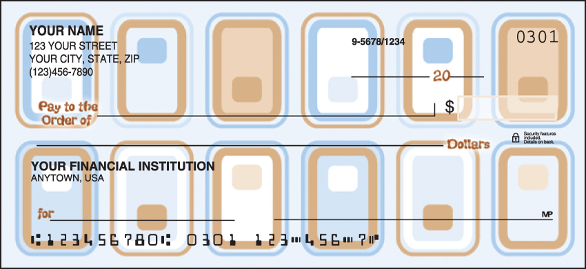 Buy Geometric Pattern Personal Checks - 1 Box - Duplicates