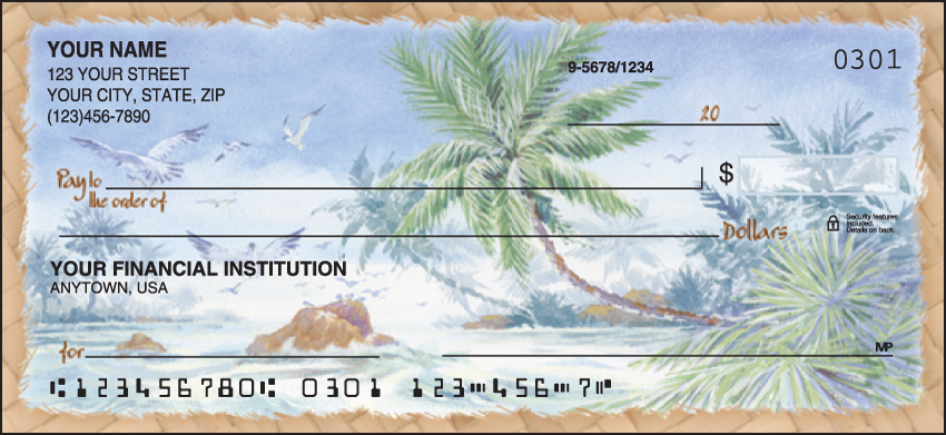 Buy Palm Trees Scenic (In Own AdGroup) Personal Checks - 1 Box - Singles