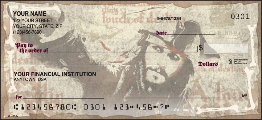 Pirates of the Caribbean Disney Personal Checks – 1 Box – Duplicates