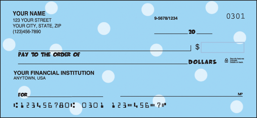 Polka-Dots Pattern Personal Checks – 1 Box – Singles