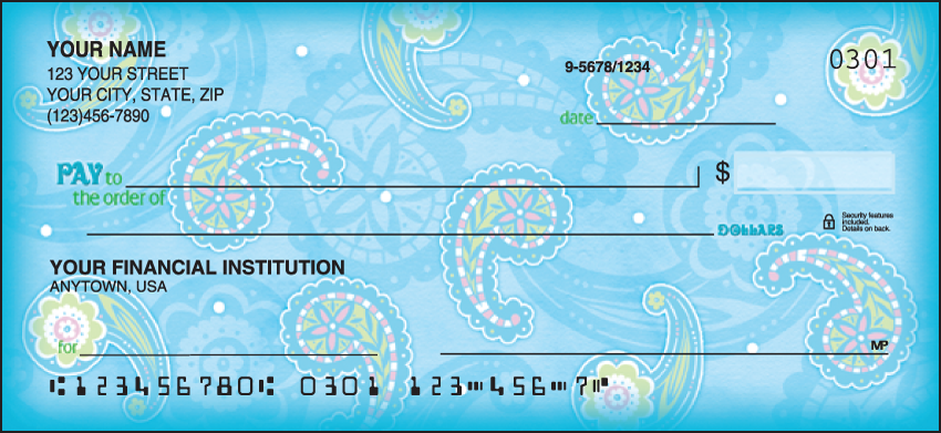Simply Paisley Pattern Personal Checks – 1 Box – Singles