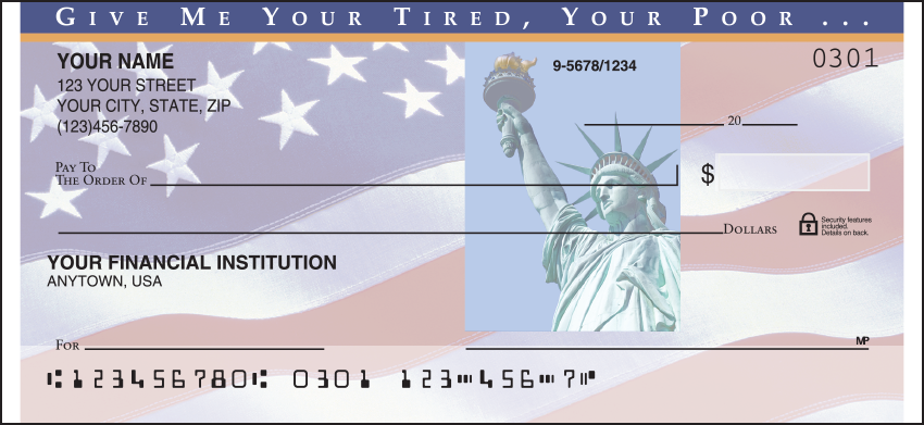 Stars & Stripes Patriotic Personal Checks – 1 Box – Duplicates