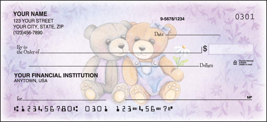 Buy Teddy Bears Animal Personal Checks - 1 Box - Duplicates