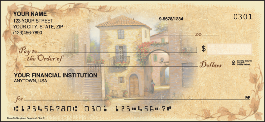 Tuscany Scenic Personal Checks – 1 Box – Duplicates
