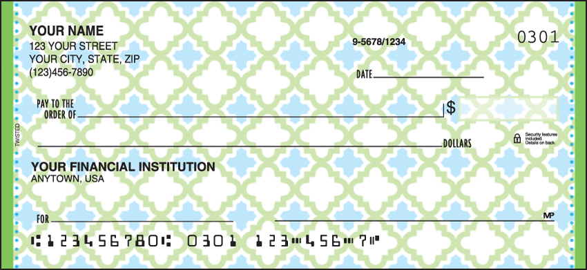 Twisted Pattern Personal Checks – 1 Box – Duplicates